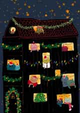 Cats having a Christmas party created by Pascale Dilger