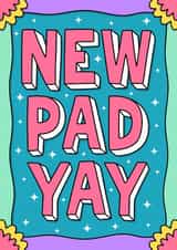 Cool Contemporary New Home Card - Pad - New Pad Yay created by Wafflemamaart