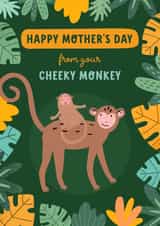 Cute Mothers Day Card - Mum - Monkeys - Happy Mothers Day From Your Cheeky Monkey created by Evie Garnett Designs