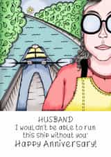 Cute Anniversary card for significant other- Rowing through life together- created by Bonny Shatwell
