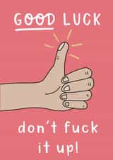 Good luck thumbs up created by Belly Flops