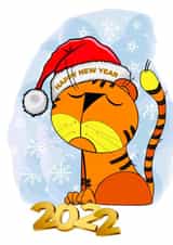 New Year card with a symbol Tiger of 2020 from the Chinese calendar created by Chepurna