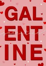 Heart print best friend bestie galentine’s day card created by The Girl Next Draw Cards