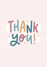 Colourful thank you card created by The Lettering Tree