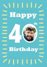 Personalised Birthday Photo Card created by A Ray of Sunshine Cards - 40 Love Birthday Personalised Photo Card 7150