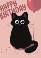 Cute black cat Birthday card created by Laura Beutner
