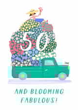 Blooming Fabulous 50th Birthday Card created by Painted Parasol Studio