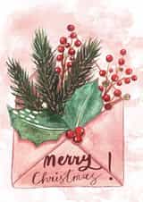 Watercolour Christmas envelope created by Anna Bubnova