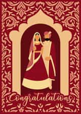 Indian Wedding - Illustrated Congratulations Card created by Twenty3Designs