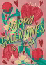 Happy Galentine's Day Garden Flowers collage card created by Kattern Design