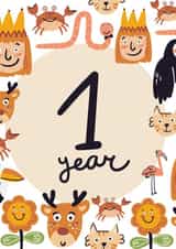 1 year birthday card created by Victoria
