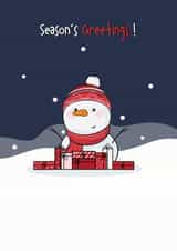 Seasons' Greetings Snowman Card Happy Holidays Card Christmas Card created by CreateDesigns by Shaista Parveen