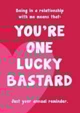 You're One Lucky Bastard Card created by Card and Cake