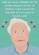 David Attenborough Valentines day card created by Red Koala