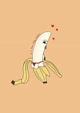 Cheeky Little Valentine Banana Thong Card - Naughty Food created by Eat the Moon