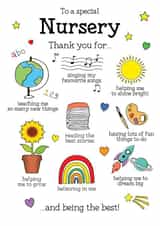 Cute Nursery Thank You Card - Nursery - To A Special Nursery Thank You For... created by L M Designs and Prints