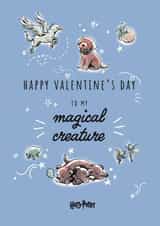 Cute and Funny Valentine's Card - Magical Creature Illustration - Harry Potter created by Cardology