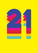 Fun Rainbow 21st Birthday Card created by Redback Cards