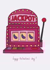You Hit the Jackpot! - Valentine's Day Card - Eggplant Aubergine Emoji created by Eat the Moon