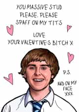 Jay from the Inbetweeners Funny Valentines Card created by Drewit