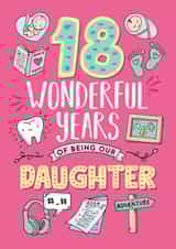 18th Birthday card for Daughter 1001 created by Eskimo Kiss Designs
