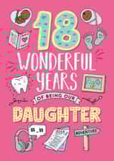 18th Birthday card for Daughter 1002 created by Eskimo Kiss Designs