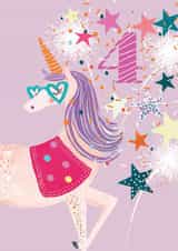 Classic 4th Birthday Card - Unicorn - Sparklers created by Louise Tiler