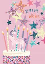 Classic Birthday Card - Unicorn - Cake created by Louise Tiler