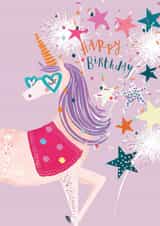 Cute Birthday Card - For Her - Unicorn created by Louise Tiler