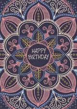 Happy Birthday - mandala circle created by Jackie Fecitt