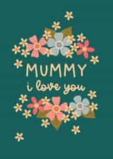Pretty Floral Mothers Day Card for a Lovely Mummy created by The Pattern Press