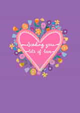 Sending you lots of love greetings card created by Rachel Singh