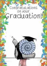 A cute graduation card- congratulations- snail celebration scroll created by Bonny Shatwell