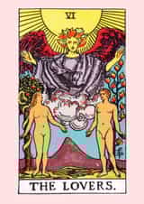 The lovers tarot card Valentine’s Day card created by Swish & Scribble