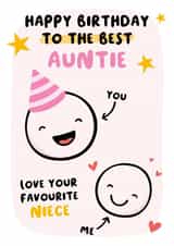 Best Auntie Birthday Card - From Niece created by Macie Dot Doodles