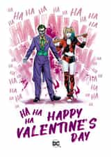 Funny Valentine's Day Card - The Joker and Harley Quinn created by Cardology