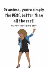 Funny Mothers Day Card - Grandma - Tina Turner - Grandma You're Simply The Best Better Than All The Rest created by Accidental Artist