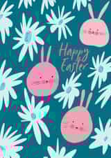 Pink bunnies easter card created by holaholga