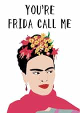 Artist Frida Kahlo Funny Valentine's Card created by Lucy