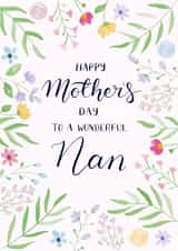 Classic Mothers Day Card - Nan - Floral - Happy Mother's Day To A Wonderful Nan created by NOD Studio