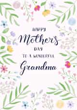 Classic Mothers Day Card - Grandma - Floral - Happy Mother's Day To A Wonderful Grandma created by NOD Studio