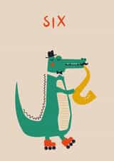 Circus Six Kids Crocodile 6th Birthday Card created by Betiobca