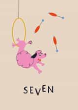 Circus Seven Kids Dog 7th Birthday Card created by Betiobca