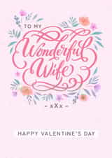 Wife Valentine's Day Calligraphy Card created by Dalia Clark Design