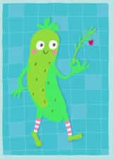 Cute vegetables, Love you, Thank you, miss you, friendship pickle fun card created by @Doodle Bunny