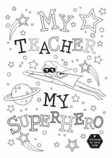 Colour Me In - Superhero Teacher (Long Hair) created by Heidi Pie