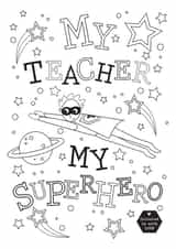 Colour Me In - Superhero Teacher (Short Hair) created by Heidi Pie