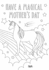 Mother's Day Magical Unicorn Colouring Card created by Zoe-Claire