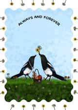 Magpie picnic anniversary celebration card created by Craft Imprint