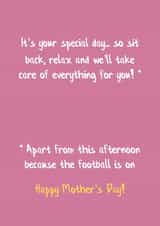 Mother's Day Football is on card created by SayItWithSport